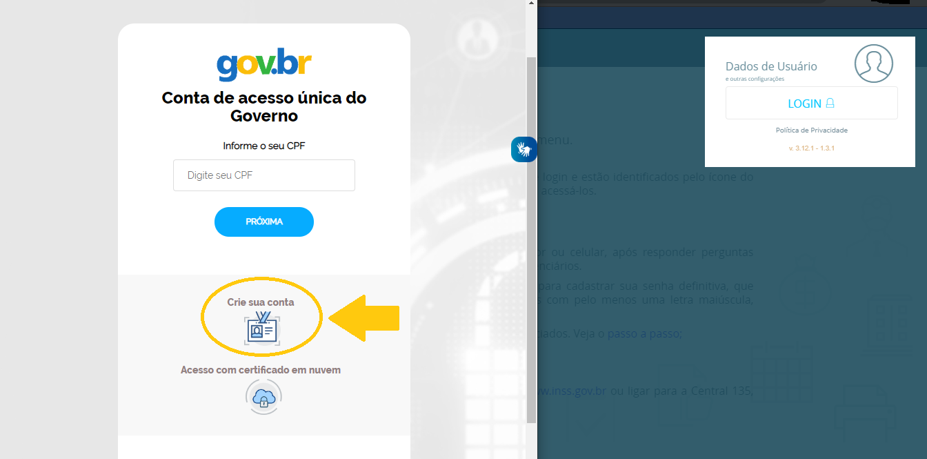 Cadastro Portal Meu INSS